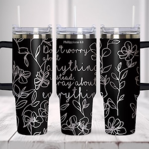 Don’t Worry Christian Tumbler Wrap SVG Seamless, 40oz Tumbler Full Wrap Laser Svg, Laser Engraved Svg, Tumbler Laser File, Laser Svg.