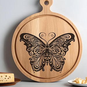 Butterfly Cutting Board. Charcuterie Laser Engrave SVG File, Butterfly  Svg, Png, Lightburn Laser SVG File, Wood Sign