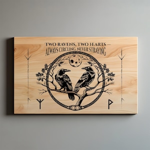 Viking Ravens, Viking Wedding Sign, Charcuterie SVG PNG, Wedding Board Svg, Laser Engrave Svg File, Lightburn Laser Svg File, Wood Sign