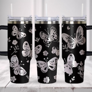 Butterfly Wrap for 40oz Tumbler, Laser Svg, 40oz Tumbler Full Wrap Laser Svg, Laser Engraved Svg, Tumbler Laser File, Laser Svg For Tumbler.