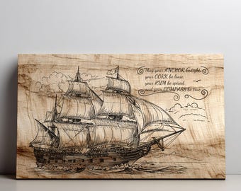 May Your Anchor Be Tight Svg Png, Charcuterie Cutting Board Laser Engrave SVG File, Lightburn Laser SVG, Wood Sign, Nautical Themed Gift