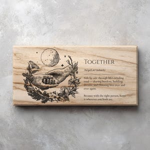 Together PNG SVG, Charcuterie, Wedding Cutting Board Svg, Laser Engrave Svg File, Lightburn Laser Svg File, Wood Sign, Romantic Plaque Svg