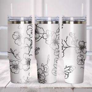 Spring Flowers Tumbler Laser Svg, 40oz Floral Laser Engraved Wrap Laser Svg, Laser Engraved Svg, Tumbler Laser File, Laser Svg For Tumbler.