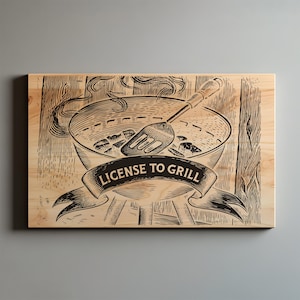 Planche à découper barbecue, licence pour griller Svg, fichier Svg de gravure laser charcuterie Png, cuisine signes Svg, Png, fichier SVG Lightburn laser, panneau en bois
