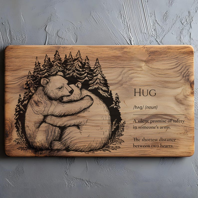 Hug Definition Wall Decor SVG, PNG, Hugging Bears Svg, Engagement ...