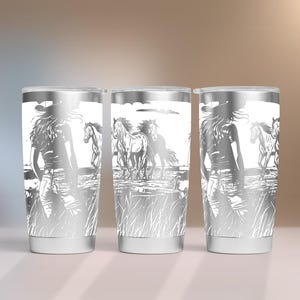 Country Girl Tumbler Wrap SVG. Tumbler Wrap Laser Svg, 20oz Tumbler Full Wrap, Laser Engraved Svg, Country Western 20 oz Laser File Design.
