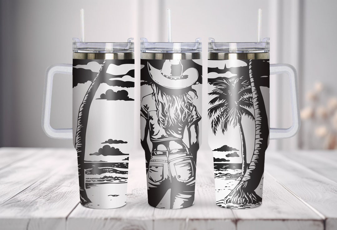 Coastal Cowgirl Tumbler Wrap SVG. Tumbler Wrap Laser Svg, 40oz Tumbler ...