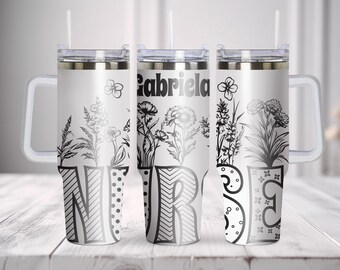 Custom Nurse Tumbler Wrap Laser Svg, Nurse Fuel, Nurse Life, 40oz Tumbler Full Wrap Laser Svg, Laser Engraved Svg, Tumbler Laser File