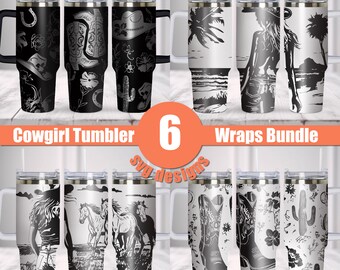 Western Cowboy Tumbler Laser Svg Bundle, Cowgirl 40oz Tumbler Full Wrap ...