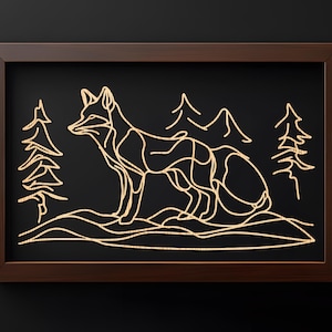 Fox Line Art SVG Signs Laser, Sun Catchers, Frame Decor. Line Art Signs. Glowforge, Laser Cutting, Nature Laser File, Digital Download