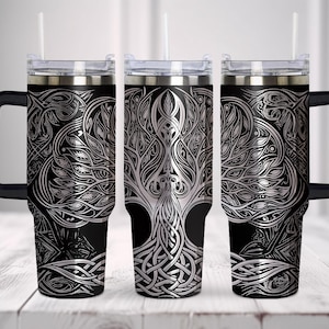 Tree of Life 40oz Tumbler Wrap Laser Svg, 40oz Tumbler Full Wrap Laser Svg, Laser Engraved Svg, Tumbler Laser File, Laser Svg For Tumbler.