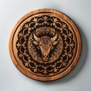 Boho Cow Skull Charcuterie, Cutting Board Laser Engrave SVG File, Kitchen Decor Signs, Coaster Svg, Png, Lightburn Laser SVG File Wood Sign