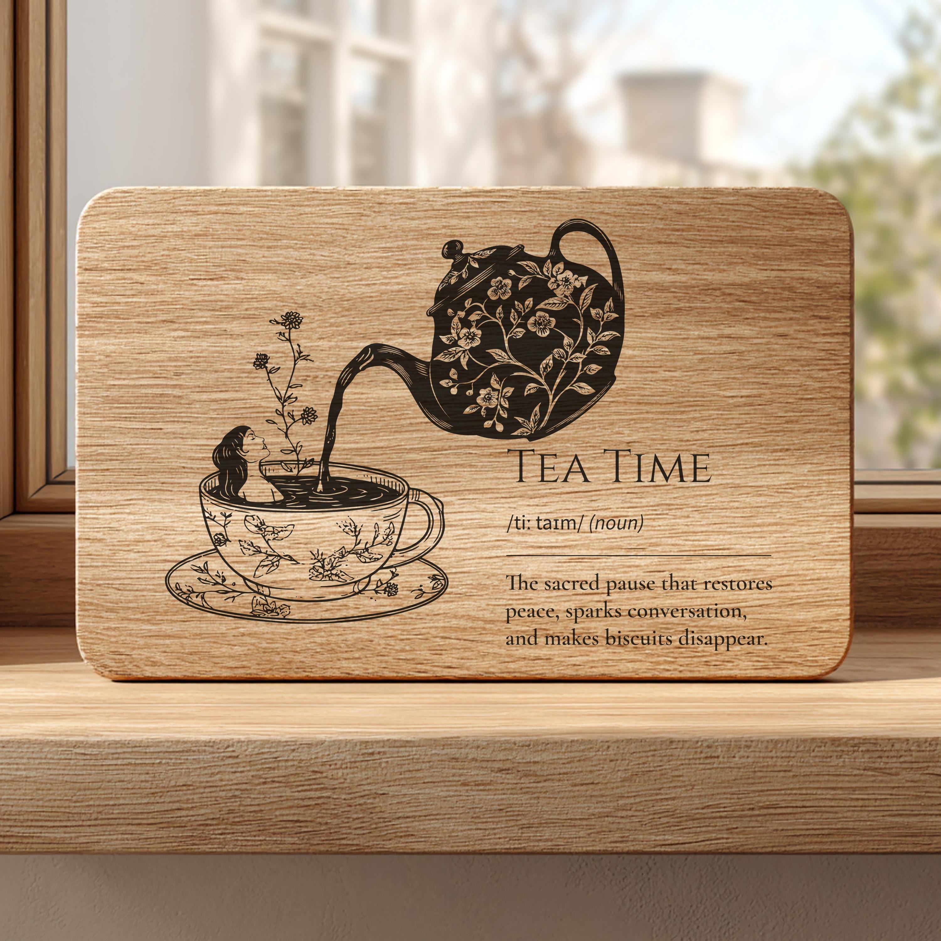 Tea Time Definition SVG PNG | Tea Lover Laser Engraving File