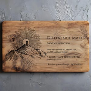 Difference Maker Definition, Charcuterie, Cutting Board Laser Engrave SVG PNG, Definition Svg, Lightburn Laser SVG File, Wood Sign