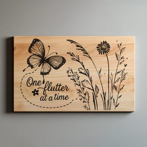 Butterfly Flutter Charcuterie, Cutting Boards Laser Engrave SVG File, Floral Butterfly, Lightburn Laser SVG File, Country Life, Wood Sign