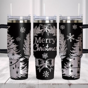 Christmas Stanley Accessories. Tumbler Wrap Laser Svg, 40oz Tumbler Full Wrap Laser Svg, Laser Engraved Svg, Tumbler Laser File.