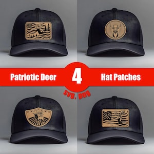 Deer Hunting Hat Patch Designs SVG PNG, Laser Leather Patch File, Leather Patch Svg, Hunting Patches Svg, Everyday Designs, Digital Download
