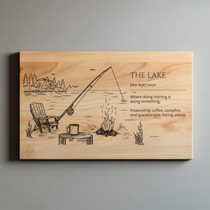 Doing Nothing, Lake Cabin Decor, Charcuterie, Cutting Board Laser Engrave SVG PNG, Lakefront Decor,  Lightburn Laser SVG File, Wood Sign