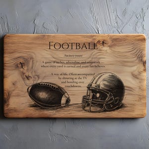 Football Definition, Footy Lover,  Cutting Board SVG PNG, Lightburn Laser, Wood Sign, Coaches Gift Svg, Football Prints Svg