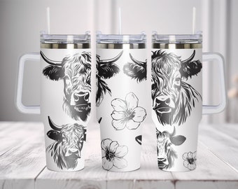 かわいい牛のモチベーション 40 オンス タンブラー レーザー彫刻ラップ