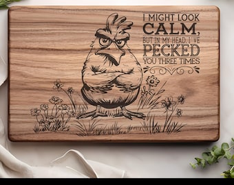 Funny Chicken SVG PNG | Sarcastic Hen Laser Engraving File | Farmhouse Kitchen Sign