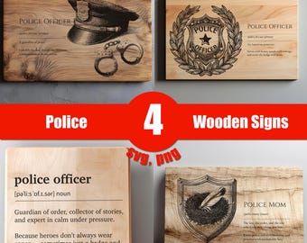 Police Svg Bundle, Cutting Board SVG PNG, Retirement Gift Svg, Lightburn Laser SVG File, Wood Sign, Police Officer Graduation Gifts