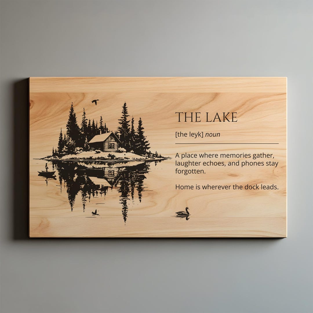 Lake Cabin Decor, Charcuterie, Cutting Board Laser Engrave SVG PNG ...