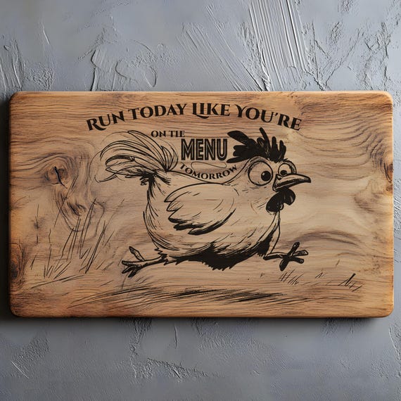 Run Today, Cutting Board Laser Engrave SVG, PNG, Sarcastic Chicken Cutting Boards, Lightburn Laser SVG File, Funny Farm Quote, Wooden Sign
