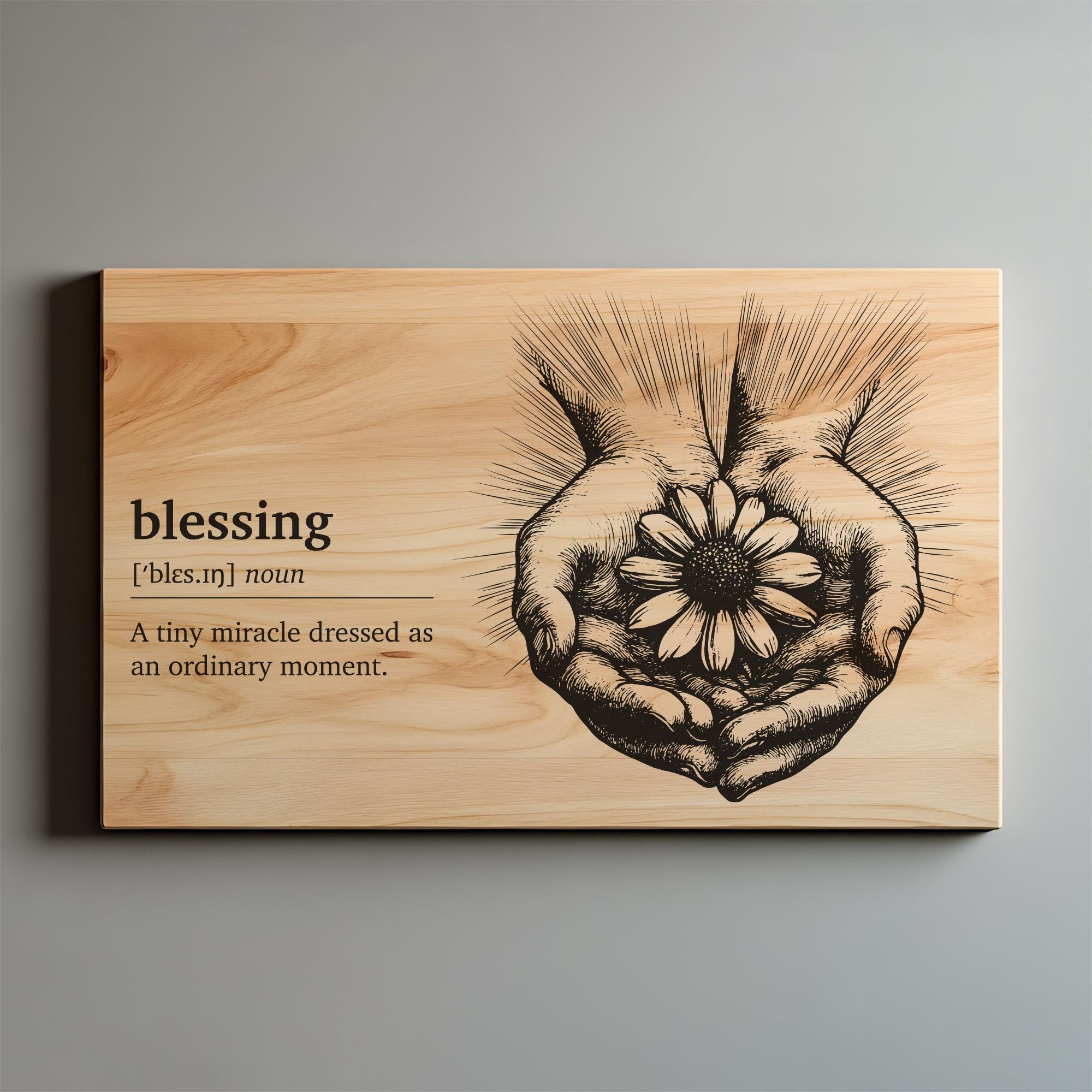 Blessing Svg, Charcuterie Cutting Board Laser Engrave SVG File, Definition Svg Png, Lightburn Laser SVG File, Wood Sign, Waymaker Svg