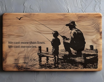 Father Son Svg Charcuterie, Cutting Board Laser Engrave SVG, PNG Files, Fishing Life, Lightburn Laser Svg File, Wood Sign, Lake Life
