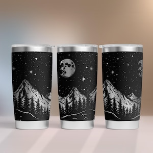 Mountains Tumbler SVG Wrap Laser, 20oz Tumbler Full Wrap, Laser Engraved Svg, 20 oz Laser File Design. Laser Svg For Tumbler.