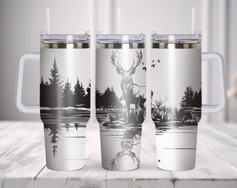 Hunting Tumbler Wrap SVG. 40oz Tumbler Full Wrap Laser Svg, Laser Engraved Tumbler, Laser Tumbler  Wrap, Laser Svg Tumbler