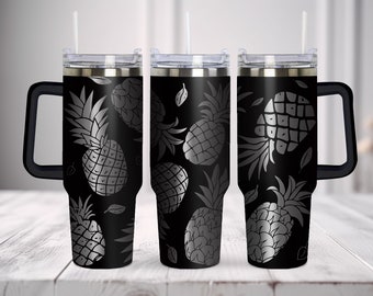 Pineapple Fruit Tumbler SVG. Tumbler Wrap Laser Svg, 40oz Tumbler Full Wrap Laser Svg, Laser Engraved Svg, Laser File, Stanley 40oz Tumbler.