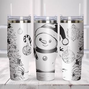 Christmas Stanley Accessories. Tumbler Wrap Laser Svg, 40oz Tumbler Full Wrap Laser Svg, Laser Engraved Svg, Tumbler Laser File.