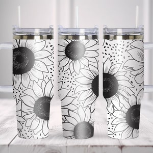 Sunflowers Tumbler Wrap Laser Svg, 40oz Tumbler Full Wrap Laser Svg, Laser Engraved Svg, Tumbler Laser File, Laser Svg For Tumbler.