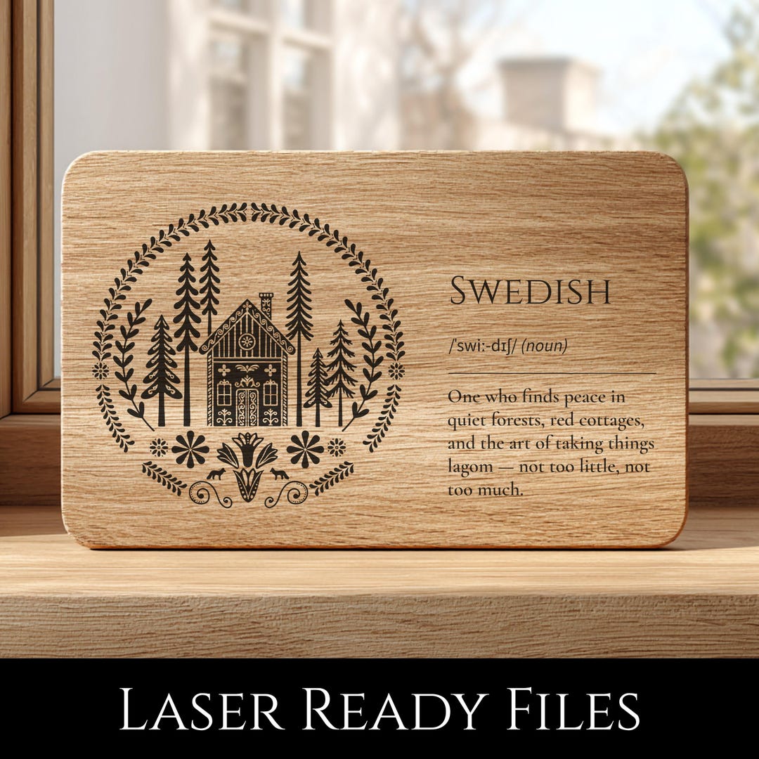 Swedish Definition SVG PNG | Scandinavian Folk Art Laser Engraving