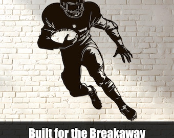 Football Running Back SVG DXF, American Player Plasma Cut Sports Wall Art