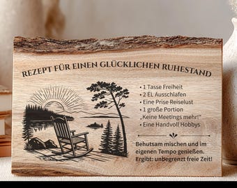 Ruhestand Rezept SVG PNG, Abschiedsgeschenk Kollege, Lasergravur Datei für Schneidebrett