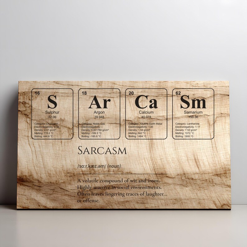 Sarcasm Included Sarcasm Definition SVG PNG | Funny Periodic Table Sign, Snarky Cutting ...