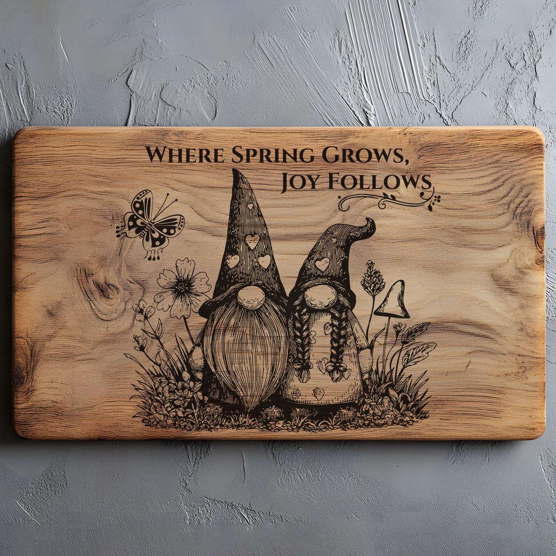 Spring Gnomes SVG, PNG, Gnome Laser Cut File, Cnc Template, Engrave ...