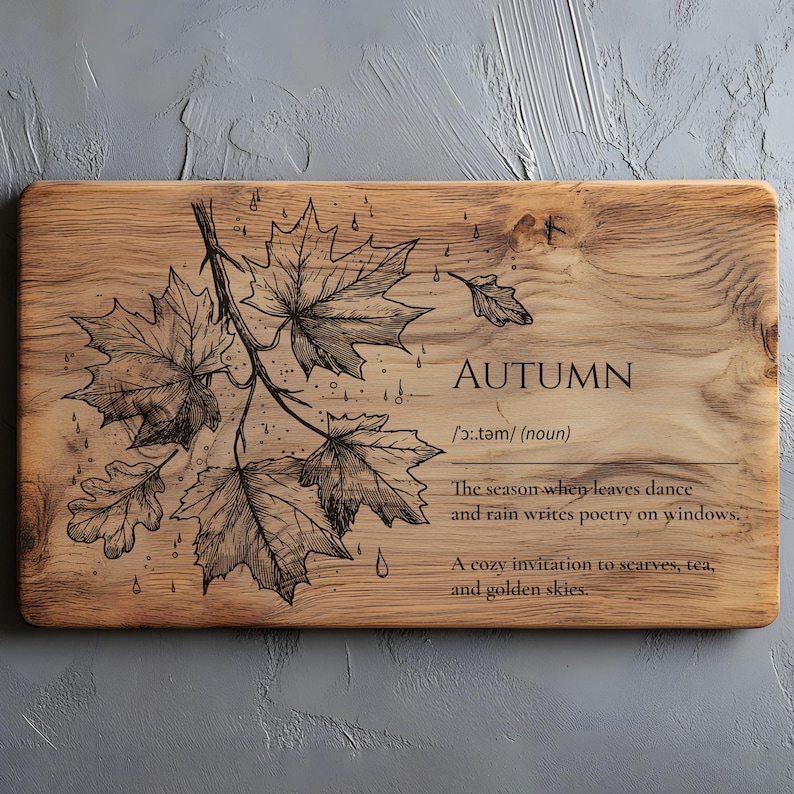 Autumn Definition SVG PNG, Charcuterie Boards, Engraved Board, Laser ...