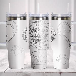 Poodle Tumbler Wrap Laser Svg, 40oz Tumbler Full Wrap Laser Svg, Laser Engraved Svg, Tumbler Laser File. SVG Files for Cricut