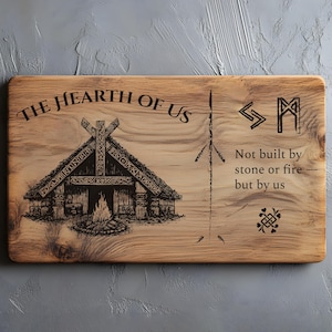 Viking Hearth, Viking Wedding Board, Charcuterie SVG PNG, Wedding Board Svg, Laser Engrave Svg File, Lightburn Laser Svg File, Wood Sign