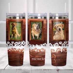 Dog Picture Frame Tumbler. 3 Layouts. Make Your Own Photo Tumbler 40oz Quencher Tumbler Wrap. Tumbler Design Sublimation, Download PNG