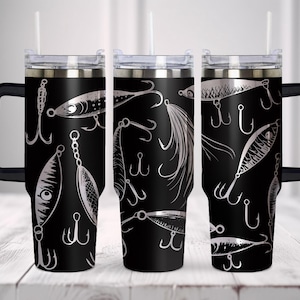 Envoltura para vaso de pesca SVG. Envoltura completa para vaso Fishcore de 40 oz SVG, SVG grabado con láser, archivo láser para vaso, SVG láser para vaso.