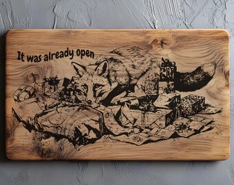 Winter Decor SVG PNG, Charcuterie, Cutting Board Svg, Laser Engrave Svg File, Lightburn Laser Svg, Wood Sign, Holiday Svg, Fox Fan Gift