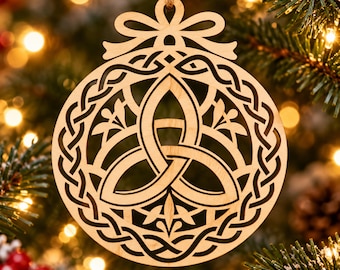 Celtic Trinity Knot Ornament SVG, Triquetra Laser Cut, Irish Heritage Christmas PNG