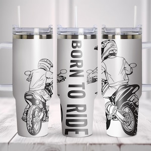 Dad Biker, Motorcycle Rider, Born To Ride Tumbler Laser Svg, 40oz Tumbler Full Wrap Laser Svg, Tumbler Laser File, Laser Svg For Tumbler.