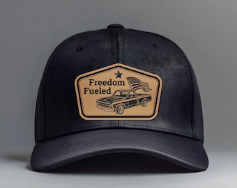 Freedom Fueled SVG, PNG, Laser Leather Patch File, Leather Patch Svgs, Patriotic Hat Patches, Digital Download, National Pride