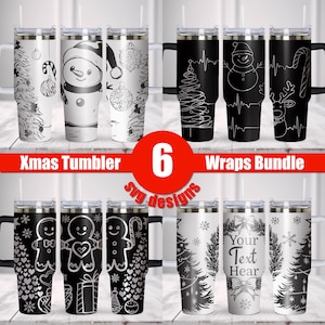 Christmas Tumbler Bundle Svg, 40oz Tumbler Full Wrap Laser Svg. Christmas Tumbler Designs Laser Engraved Svg, Tumbler Laser File.